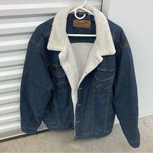 Men’s Wrangler Sherpa lined Jean Jacket XL Corduroy Collar NWOT